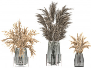 bouquet of dried flowers in a vase 102 Modelo 3D