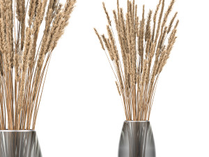bouquet of dried flowers in a vase 104 3D Model
