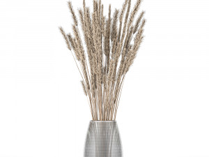 bouquet of dried flowers in a vase 104 Modello 3D