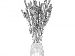 bouquet of dried flowers in a vase 104 3D Model