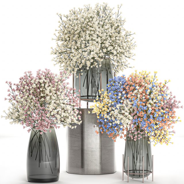 bouquet of flowers in a vase for decoration 105 Modèle 3D .c4d .max .obj .3ds .fbx .stl .blend 