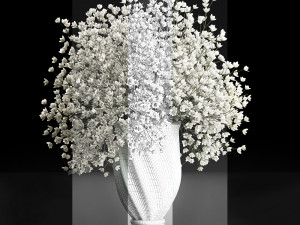 bouquet of white flowers in a vase for decoration 107 Modelo 3D