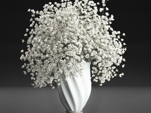 bouquet of white flowers in a vase for decoration 107 Modelo 3D