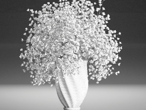 bouquet of white flowers in a vase for decoration 107 Modelo 3D