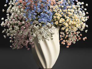 bouquet of flowers in a vase for decoration 108 3D Model