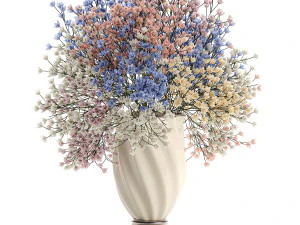 bouquet of flowers in a vase for decoration 108 3D Model