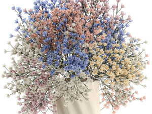 bouquet of flowers in a vase for decoration 108 Model 3D