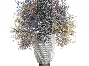 bouquet of flowers in a vase for decoration 108 Model 3D