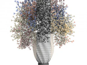 bouquet of flowers in a vase for decoration 108 3D Model