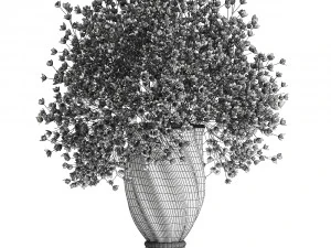 bouquet of flowers in a vase for decoration 108 3D Model