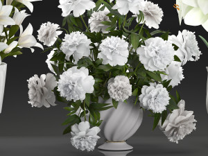 bouquet of white flowers in a vase for decoration 109 Modelo 3D