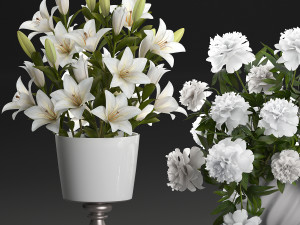 bouquet of white flowers in a vase for decoration 109 Modelo 3D