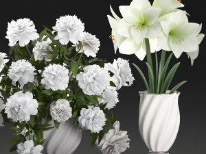 bouquet of white flowers in a vase for decoration 109 Modelo 3D