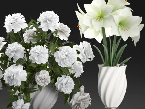 bouquet of white flowers in a vase for decoration 109 3D Model