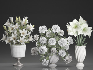 bouquet of white flowers in a vase for decoration 109 Modelo 3D