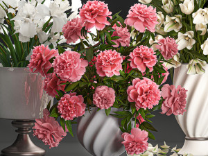 bouquet of white flowers in a vase for decoration 110 Model 3D