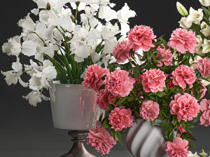 bouquet of white flowers in a vase for decoration 110 3D Model