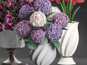 bouquet of white flowers in a vase for decoration 111 3D Model