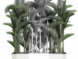 palm in a white pot for the interior 671 3D Model