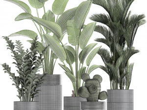 houseplants in a pot for the interior 724 3D Model