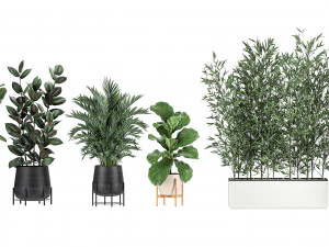 collection of plants of 20 pieces set 3D Model
