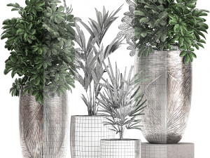 collection of decorative plants in luxury flowerpots 793 Modelo 3D