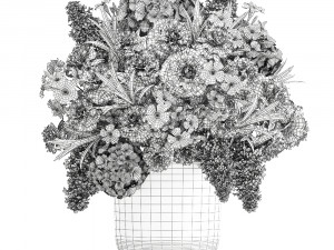 bouquet of flowers in a vase 112 3D Model