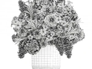 bouquet of flowers in a vase 112 3D Model