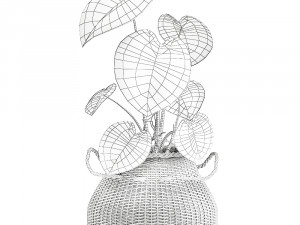 houseplants in a pot for the interior 891 3D Модель