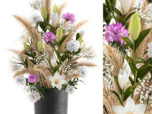 bouquet of flowers in a vase 113 3D 모델