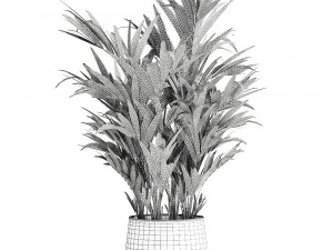 decorative palm in a flowerpot for the interior 924 3D Model