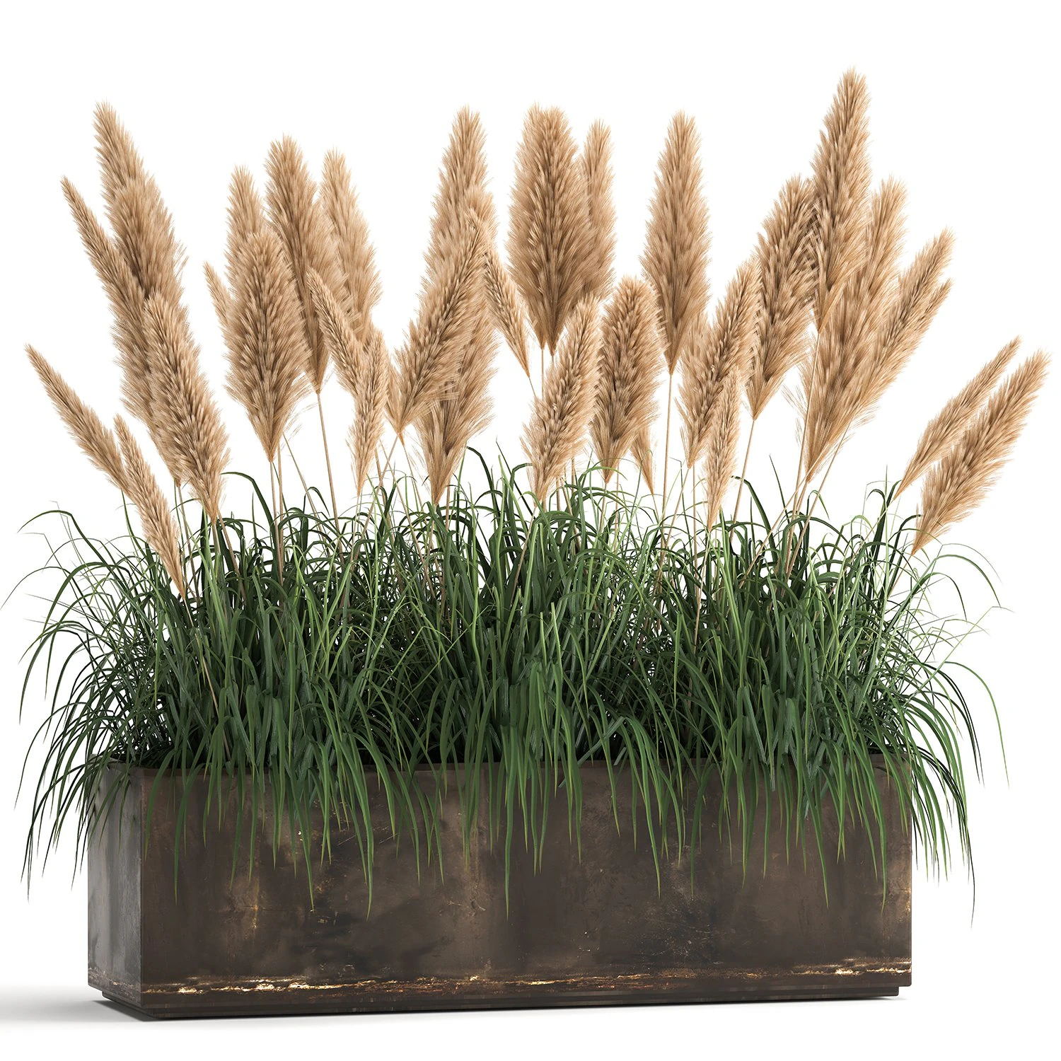 reeds in a rusty flower pot for the interior 932 3D Model .c4d .max .obj .3ds .fbx .stl .blend 