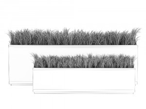 ornamental grass in a rusty flower pot for the interior 939 3D Model