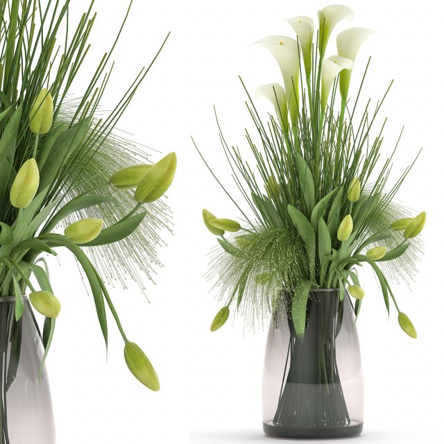 flower bouquet in a vase 115 Modelo 3D .c4d .max .obj .3ds .fbx .stl .blend