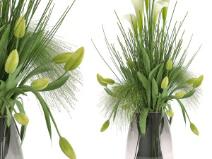 buquê de flores em um vaso 115 Modelo 3D