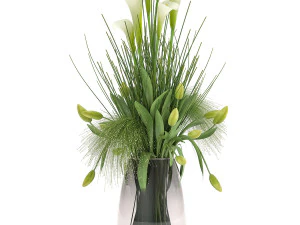 flower bouquet in a vase 115 3D Model