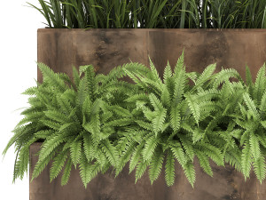 ornamental grass in a rusty flower pot for the interior 940 3D-Modell