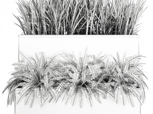 ornamental grass in a rusty flower pot for the interior 940 3D-Modell