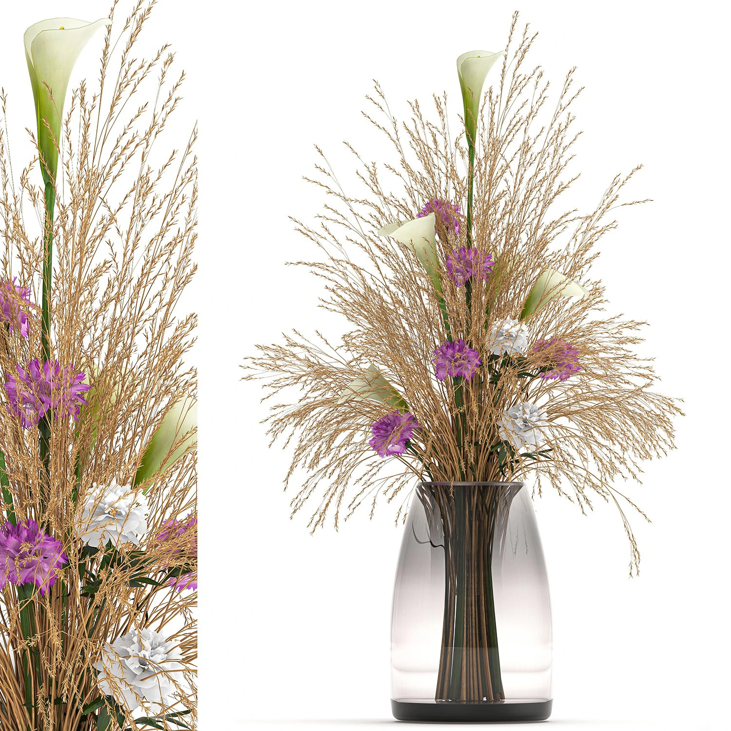 flower bouquet in a vase 117 3D Model .c4d .max .obj .3ds .fbx .stl .blend