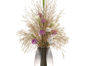 flower bouquet in a vase 117 Modello 3D