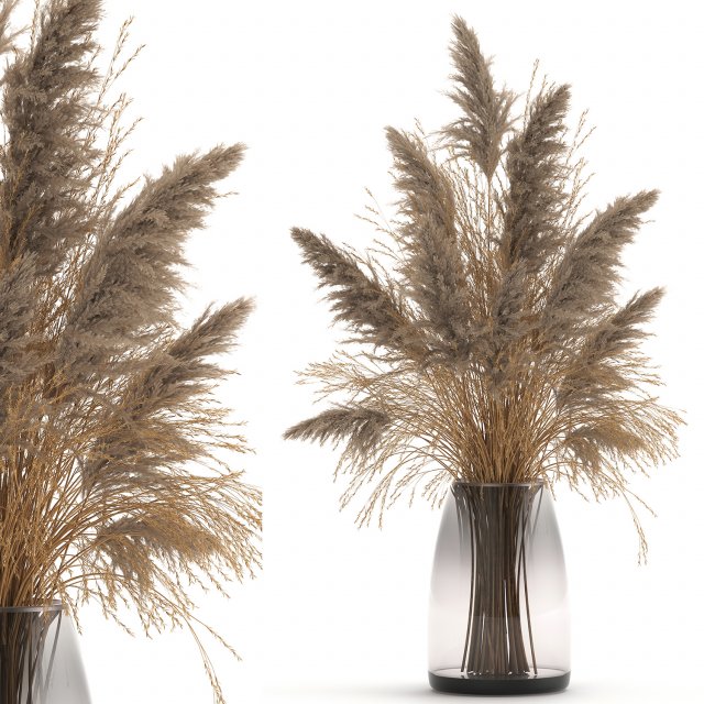 bouquet of dried flowers in a vase 118 Modelo 3D .c4d .max .obj .3ds .fbx .stl .blend 