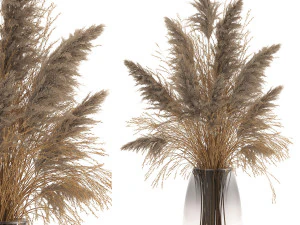 Strauß Trockenblumen in einer Vase 118 3D Modell