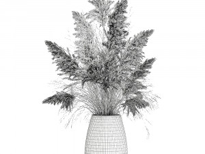 bouquet of dried flowers in a vase 118 Modelo 3D