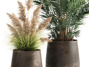 houseplants in a rust flowerpot for the interior 973 Modello 3D