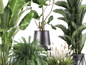 plantas de casa em um vaso de ferrugem para o interior 996 Modelo 3D