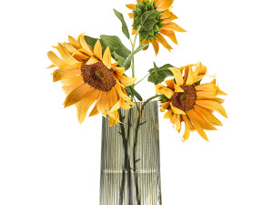 flower bouquet of sunflowers in a vase 119 3D Model