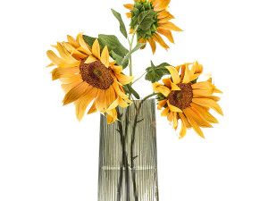 flower bouquet of sunflowers in a vase 119 3D Model
