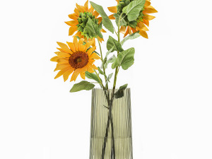 flower bouquet of sunflowers in a vase 120 3D Model
