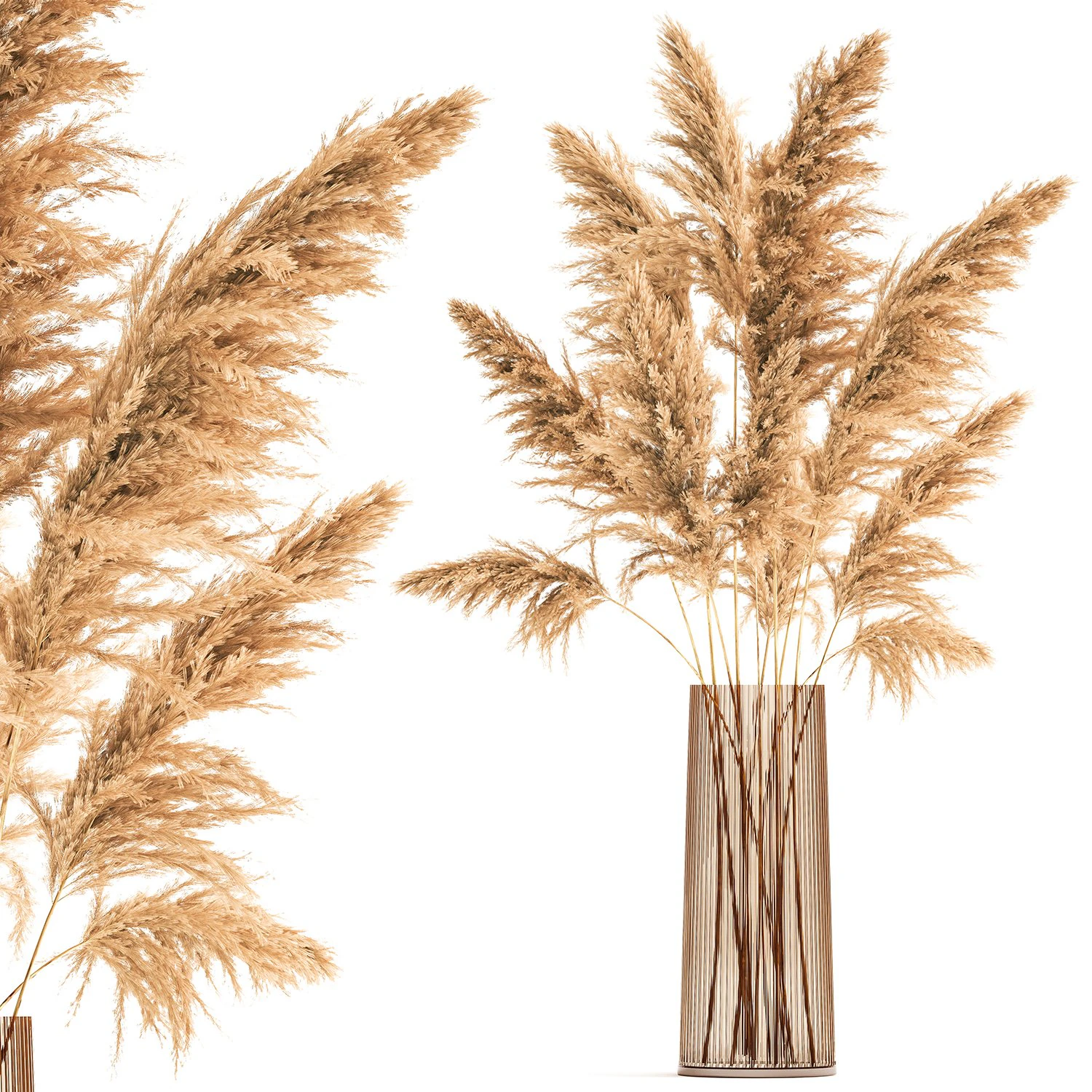 bouquet of dried reeds in a vase 121 3D Model .c4d .max .obj .3ds .fbx .stl .blend 