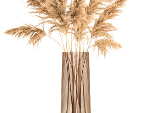 bouquet of dried reeds in a vase 121 3D मॉडल